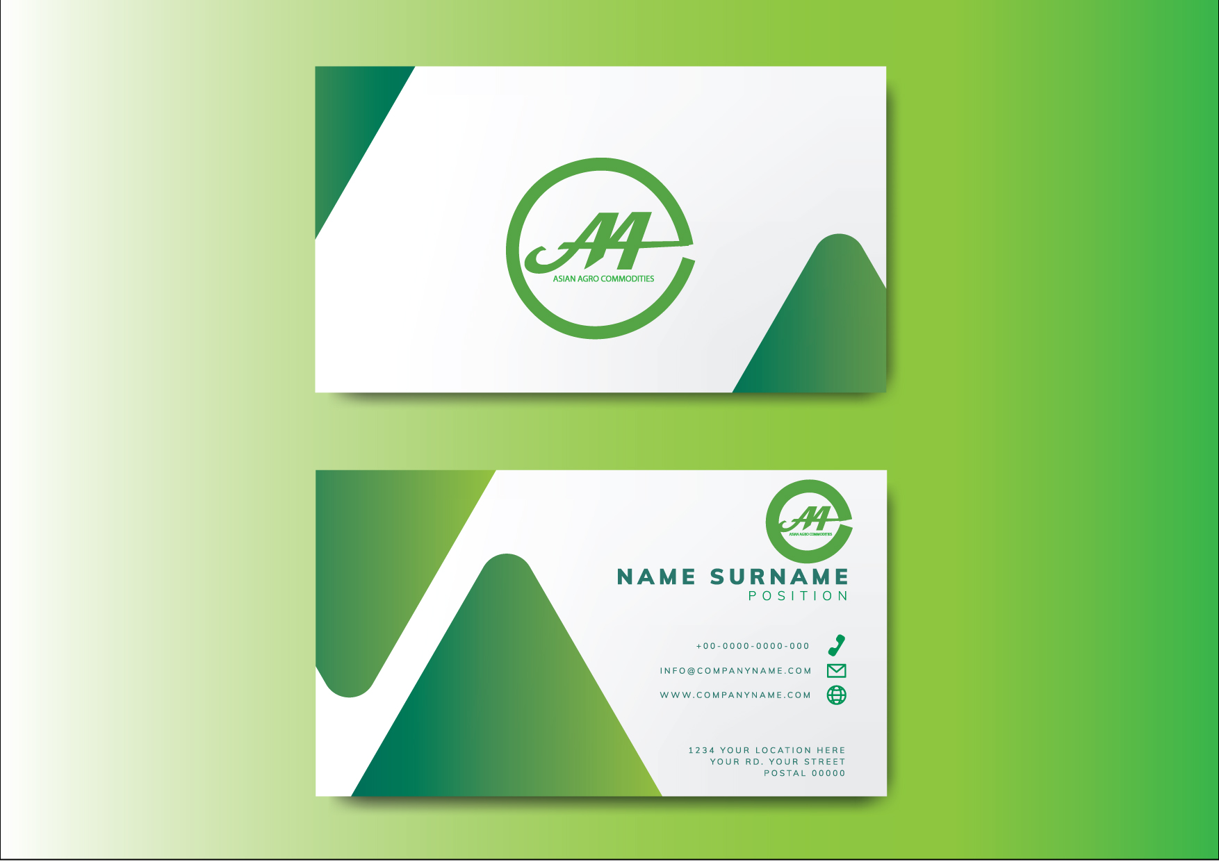 Professional visiting card design for business branding