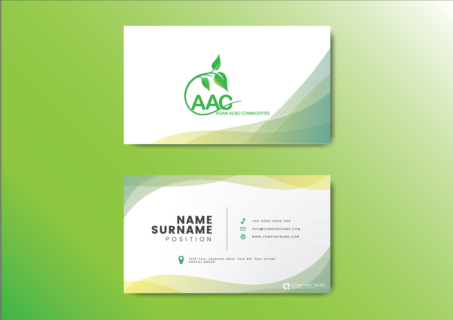 Modern visiting card design with logo branding