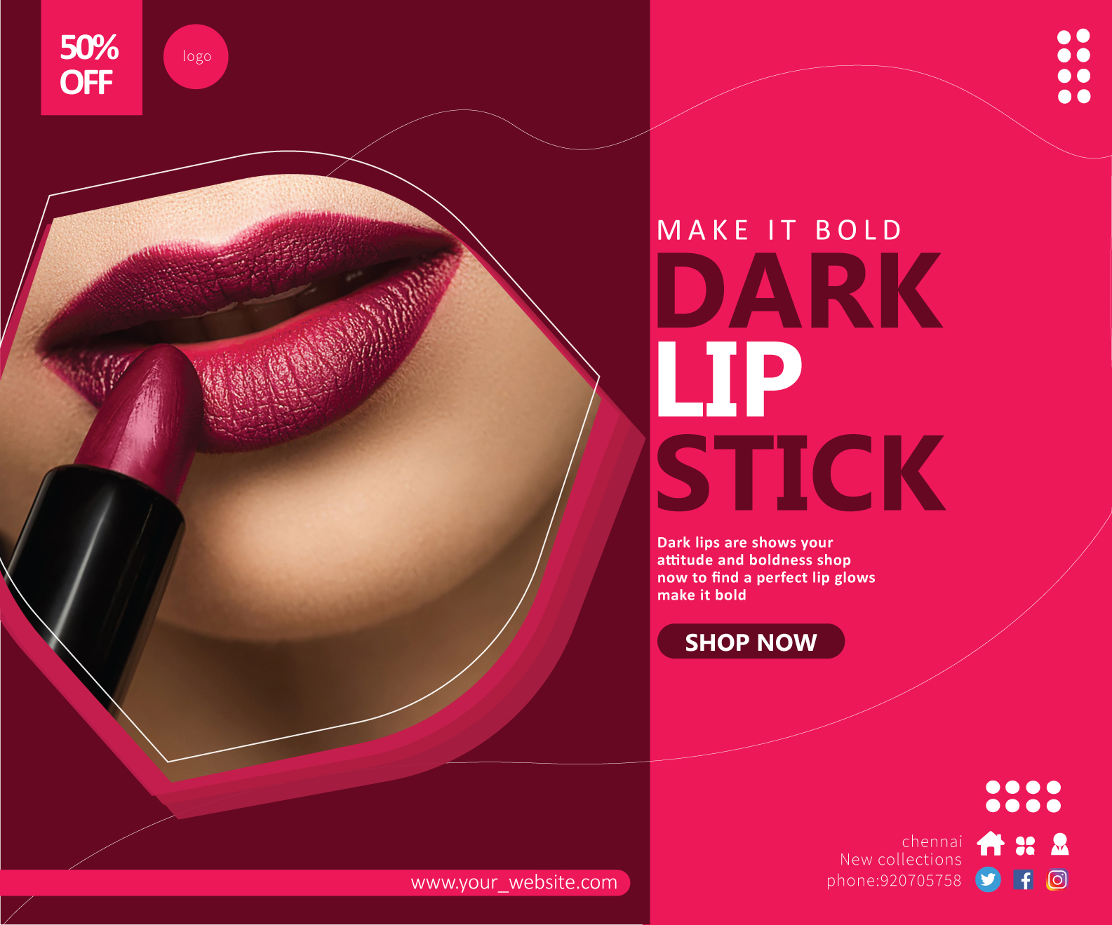 Creative advertisement poster design for cosmetic brand